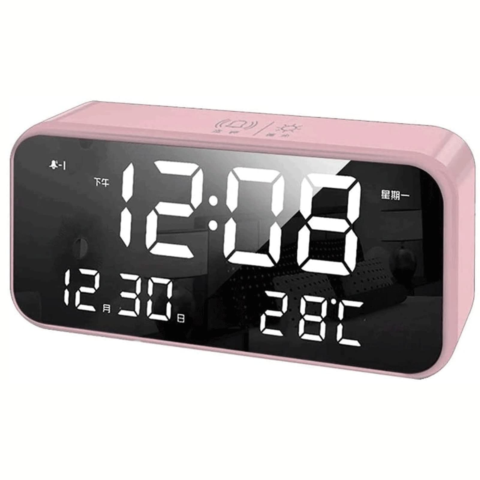 Alarm Clock Electronic Digital Alarm Clock LED Temperature Display Alarm Clock 4 Brightness Levels Adjust Clock with Power-Off