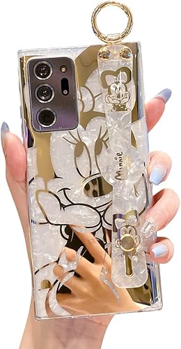 Miniatura 7 de Funda para Samsung Galaxy Note 20 Ultra de 6.9 pulgadas, brillante con soporte de correa, bonito patrón de purpurina IMD diseño de silicona a prueba