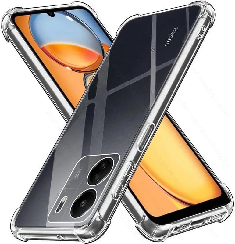 Muzz Silicone Casing For Xiaomi POCO C65 Phone Slim Case Clear Anti-Fall Protect Shell For Mi POCO C65 Redmi13C Redmi 13C Case Slim Shockproof Cover (Clear)