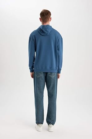 DeFacto Oversıze Kapüşonlu Sweatshirt B7849AXNS Erkek