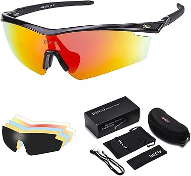 Amazon Duco スポーツサングラス メンズ 偏光サングラス ブラック スポーツ用 5枚交換レンズ付き Uv400 紫外線カット 耐衝撃 超軽量 全天候対応 ジョギング 自転車 運転 釣り 野球 テニス スキー ランニング ゴルフ マラソン用 0022 Duco スポーツサングラス Amazon Duco スポーツサングラス メンズ 偏光サングラス ブラック スポーツ用 5枚交換レンズ付き Uv400 紫外線カット 耐衝撃 超軽量 全天候対応 ジョギング 自転車 運転 釣り 野球 テニス スキー ランニング ゴルフ マラソン用 0022 Duco スポーツサングラス