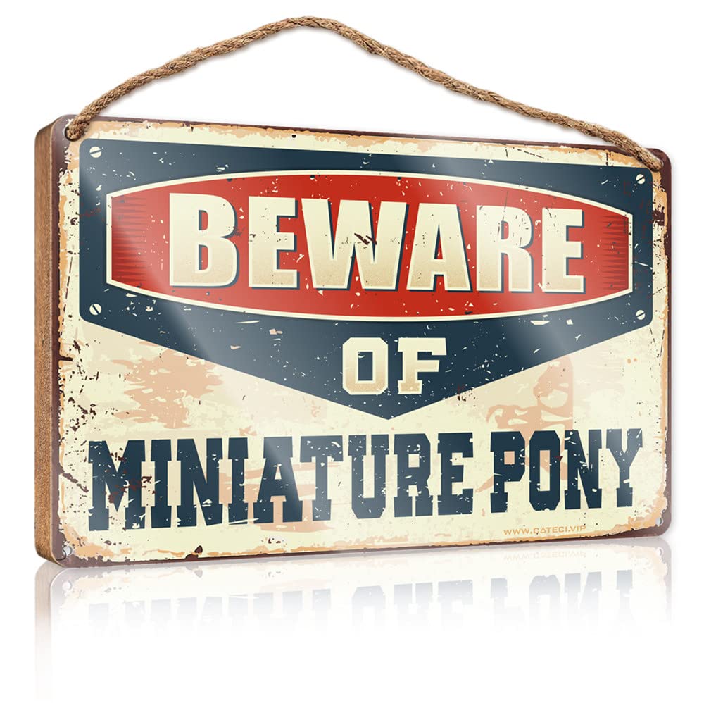 YYHLEH Quote Wood Plaque Beware Of Miniature Pony Wooden Sign(23X35CM)