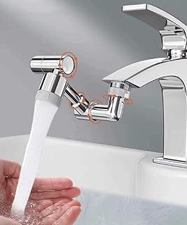 Faucet Extender Rotatable, 1440 Universal Swivel Robotic Arm Faucet Aerator, Splash Proof Filter, Bathroom Sink Sprayer for Gargle/Eye/Face Washing