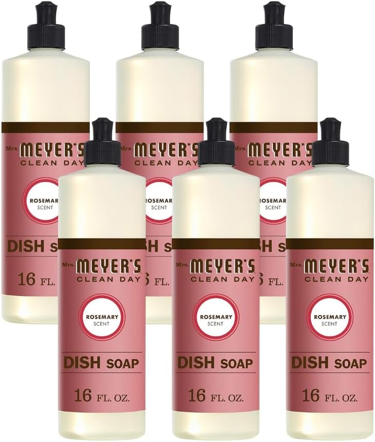 Mrs Meyers Dish soap, liq, Rosemary, 16 Fl Oz (Pack of 6)