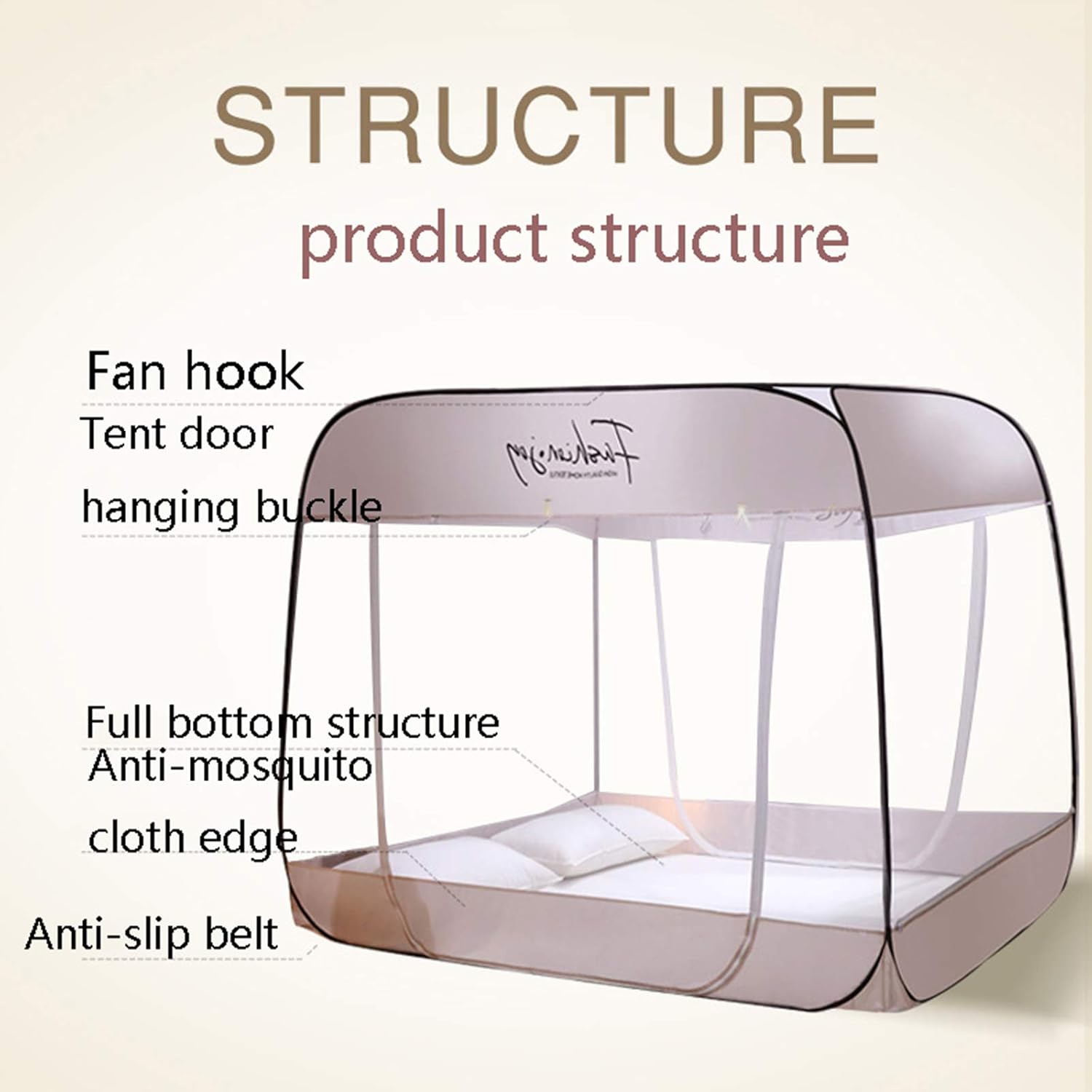 Simple Grid Pattern Mosquito Net Single Bed Mosquito Net 1.2m-2m Room Yurt Mosquito Net Foldable Bed Net Tent -sanmen,Blue-1.8 * 2.0m