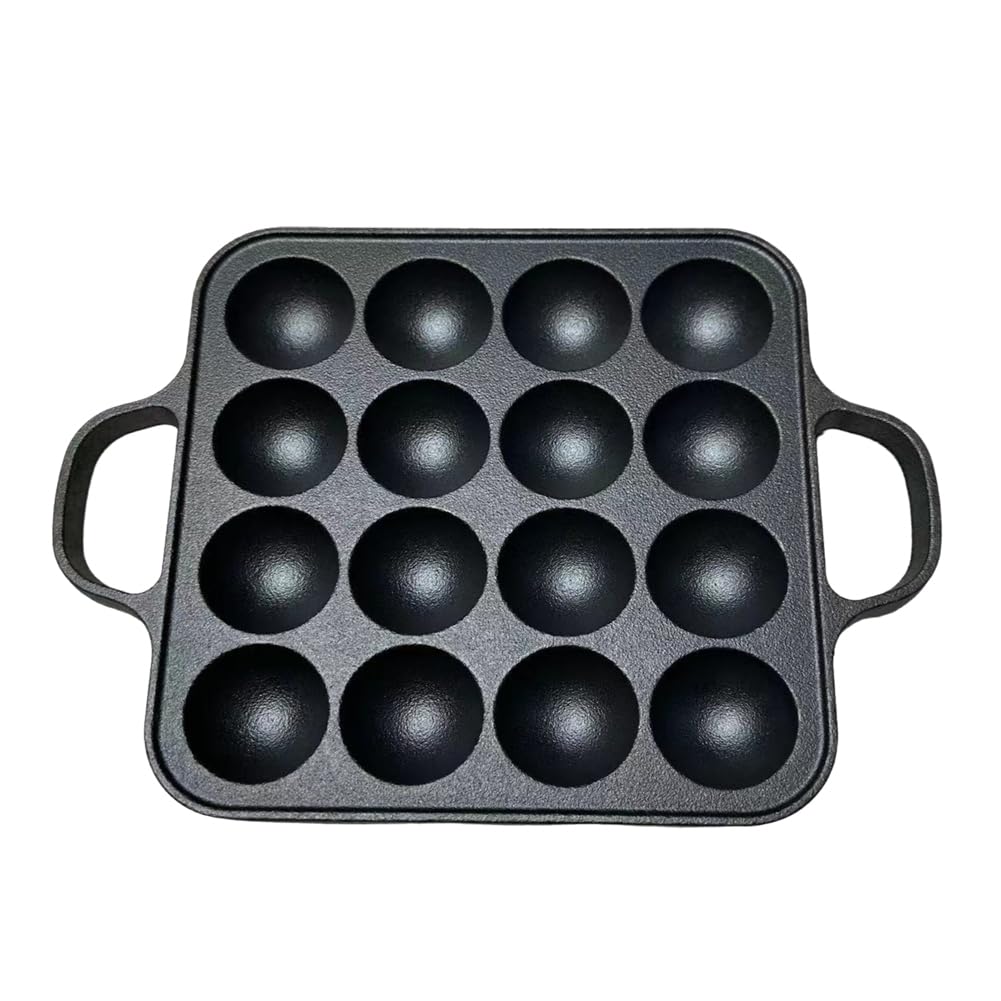 Takoyaki - Bistecchiera in ghisa con 16 fori, antiaderente, per polpette di polpi, utensili da cucina
