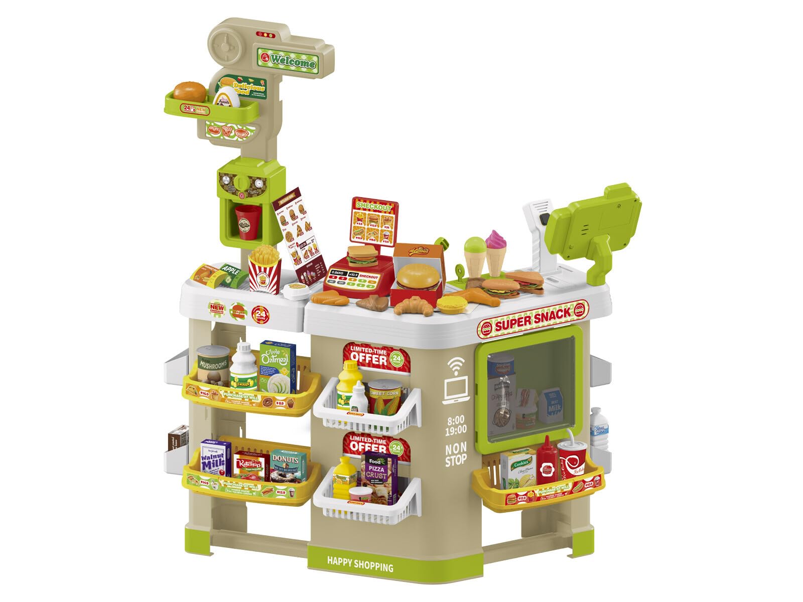 Supermercado Comida Rápida 24 Horas de 87x69x38 cm con Accesorios