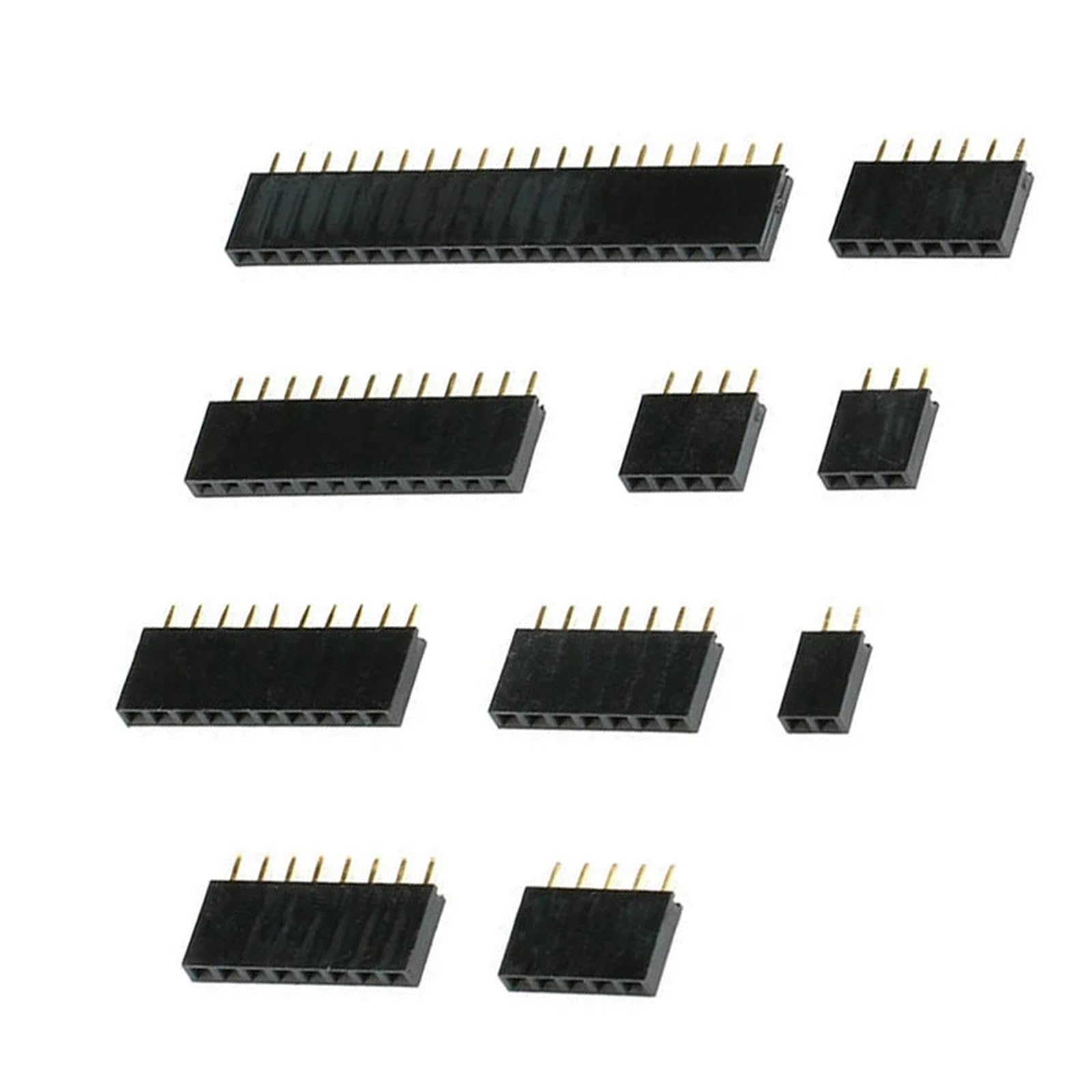 100Pcs/lot 2.54mm Pitch 2/3/4/5/6/7/8/9/10/12/20/40 Pin Female Single Row Straight Header Strip Connector For PCB(100Pcs 20Pin)