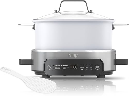 Ninja Foodi PossibleCooker PRO 6.5Qt Multicooker 8 en 1 olla de cocción lenta, horno holandés, calentador de pan asado al vapor, tapa de vidrio,