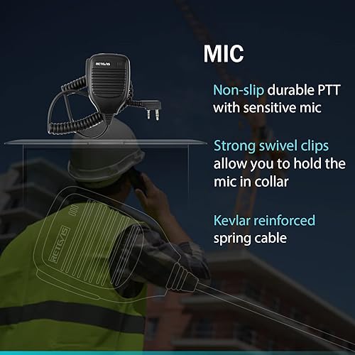 Miniatura 5 de Retevis RT-5R Radios bidireccionales de largo alcance, Walkie Talkie recargable de alta potencia, linterna de 1400 mAh, radios de 2 vías para