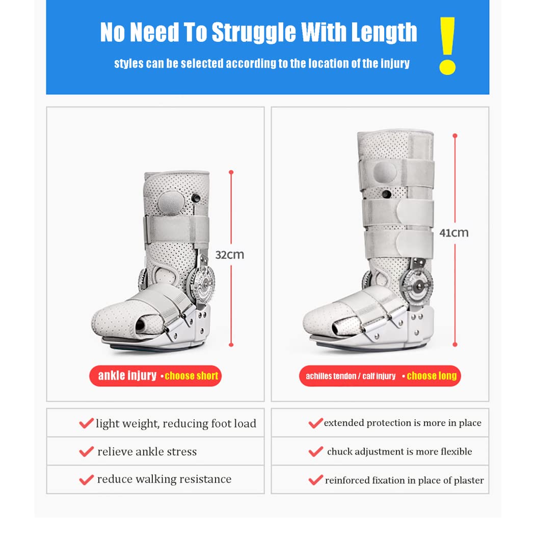 Zapato De Fijación De Tobillera Ajustable, Ortesis De Tobillo para Fijación De Ruptura De Tendón De Aquiles Y Fijación De Lesión De Tobillo para Pies Izquierdo Y Derecho,Short