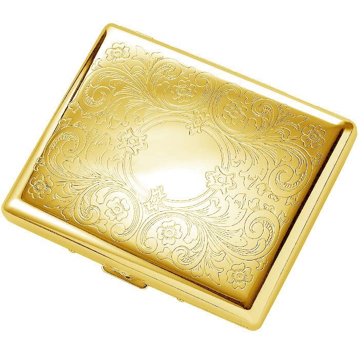 gold plated cigarette case Tsubota Pearl GERMANUS Cigarette Case Gold Plated Made in Germany Personalized Double Sided Gold Cigarette