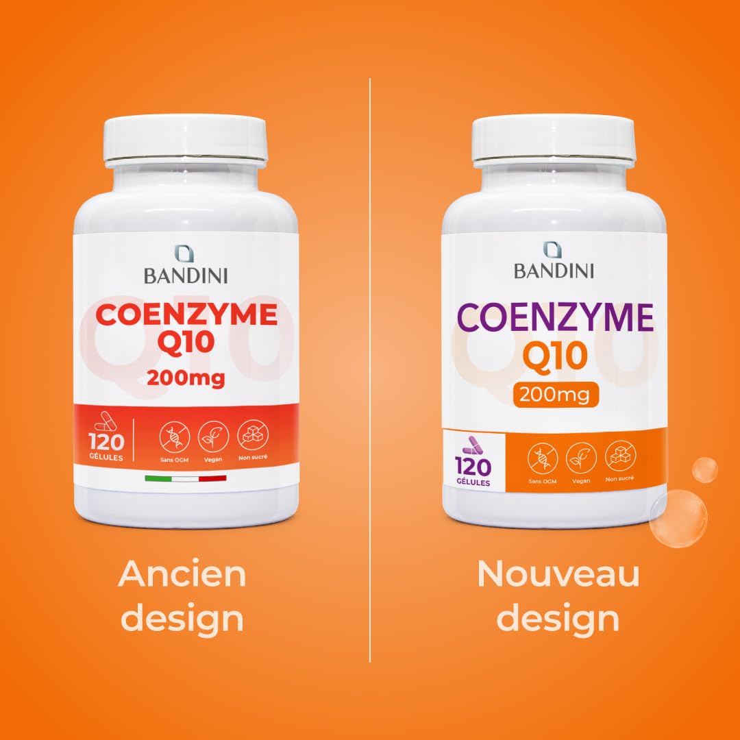Bandini® Coenzyme Q10 200 mg 120 Gélules (4 Mois) – Puissant Antioxydant Naturel - Protecteur Anti-Age - Co Q 10 Fortement Dosé Vegan – Coq10 Ubiquinone à Haute Biodisponibilité - Absorption Maximale