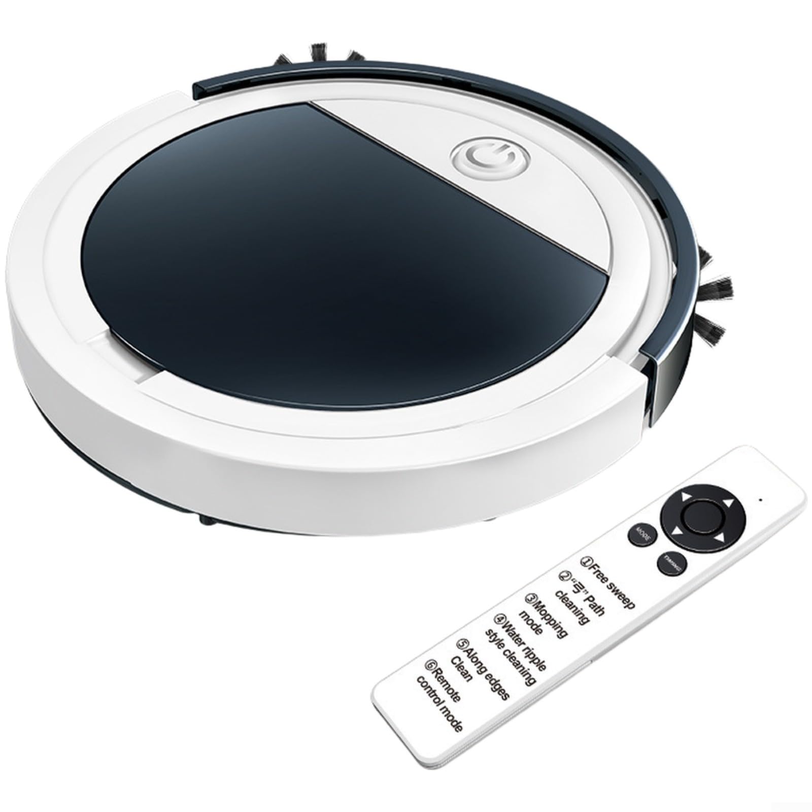Robot aspirateur intelligent 3 en 1 blanc en ABS de 35 cm pour l'entretien autonome de la maison