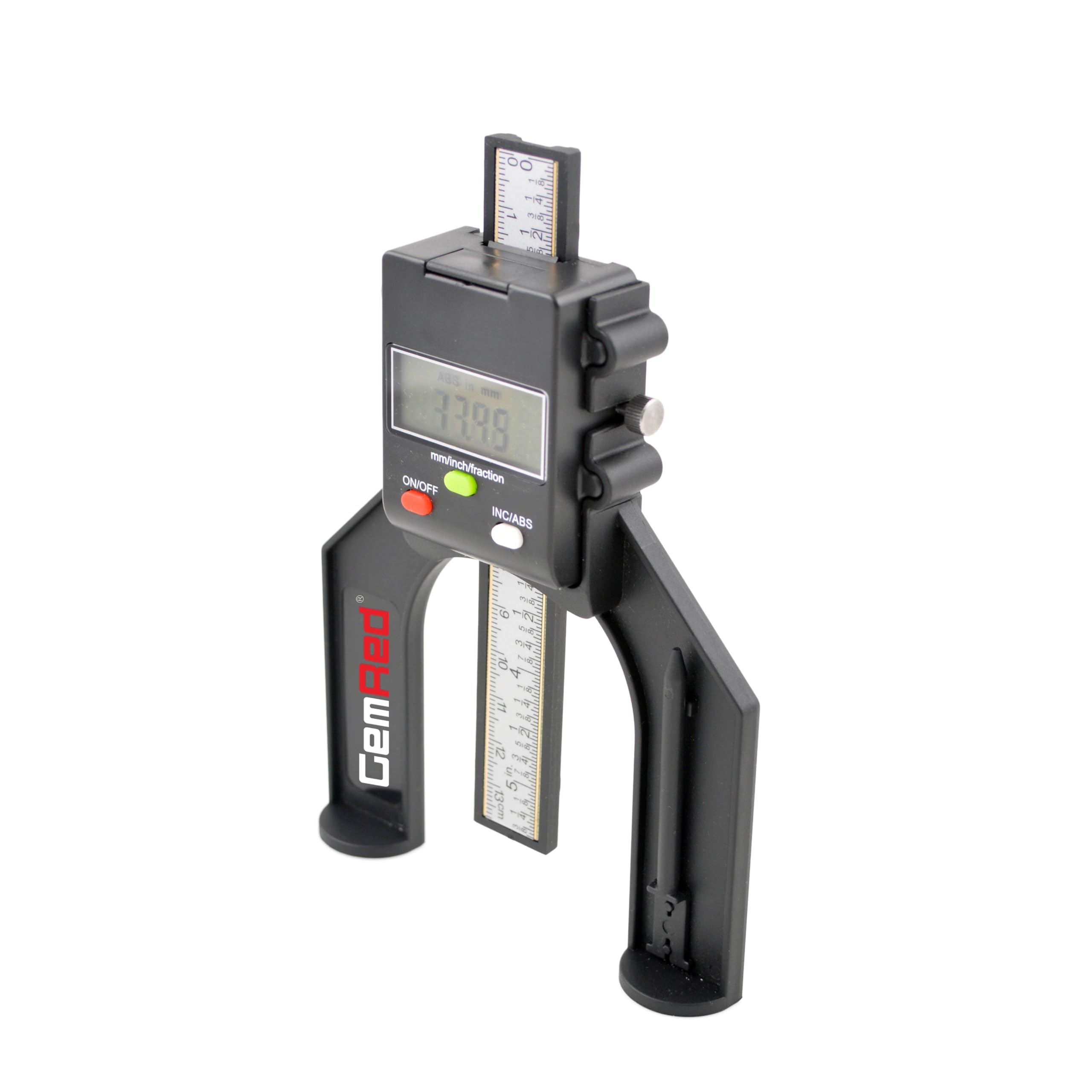 GemRed Medidor de profundidad digital altímetro precisión 0-80 mm pies magnéticos para mesa de fresado carpintería