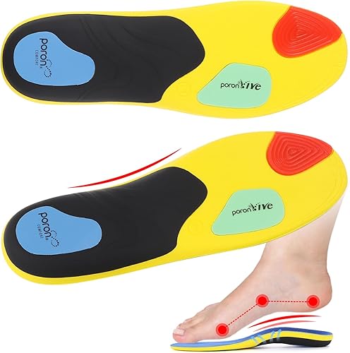 Plantillas para fascitis plantar para hombres y mujeres, más de 220 libras, plantillas de soporte de arco alto, plantillas de botas de trabajo con