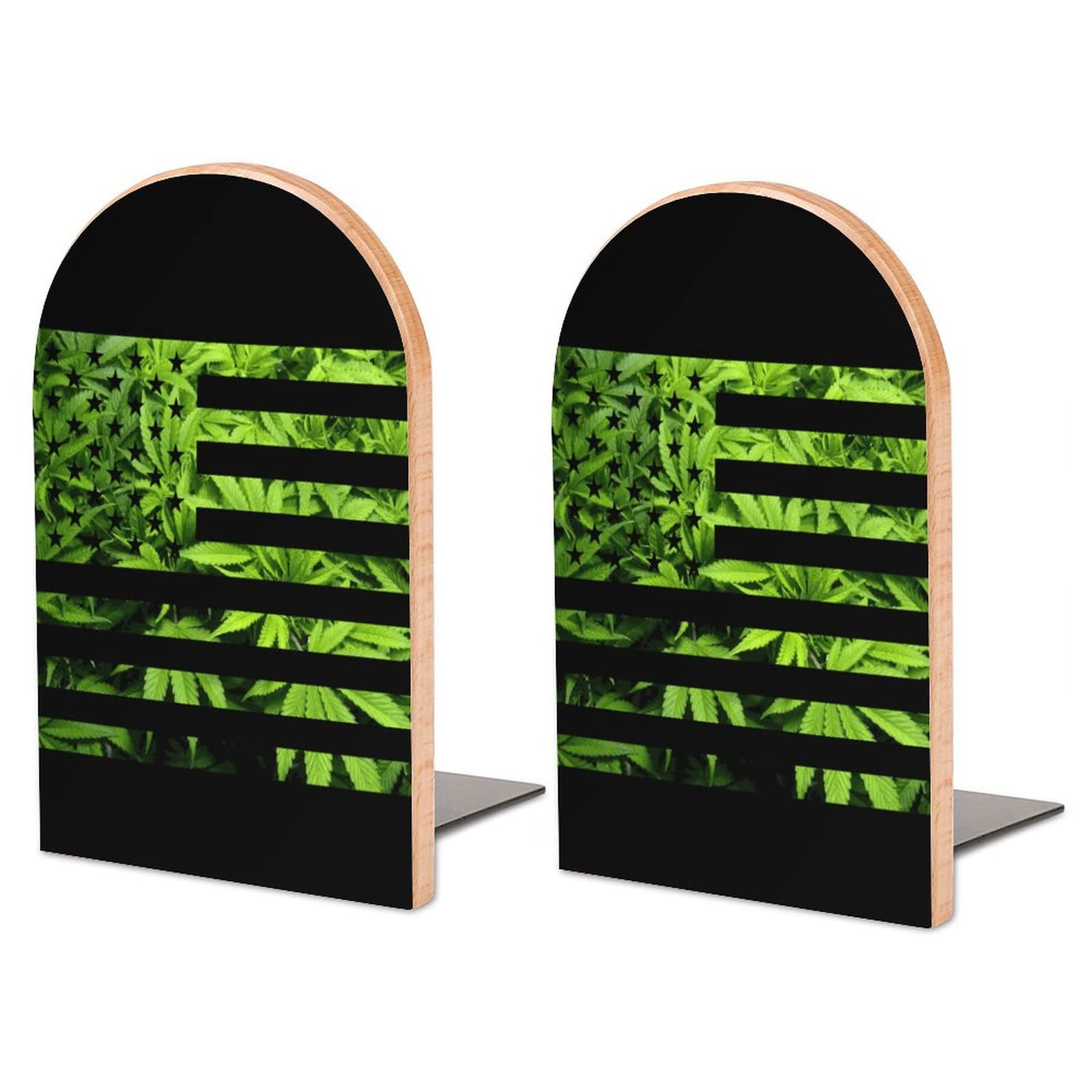 American Weeds Flag Bookends Heavy Duty Book Stand 1 Pair for Home Office Shelves Decorative