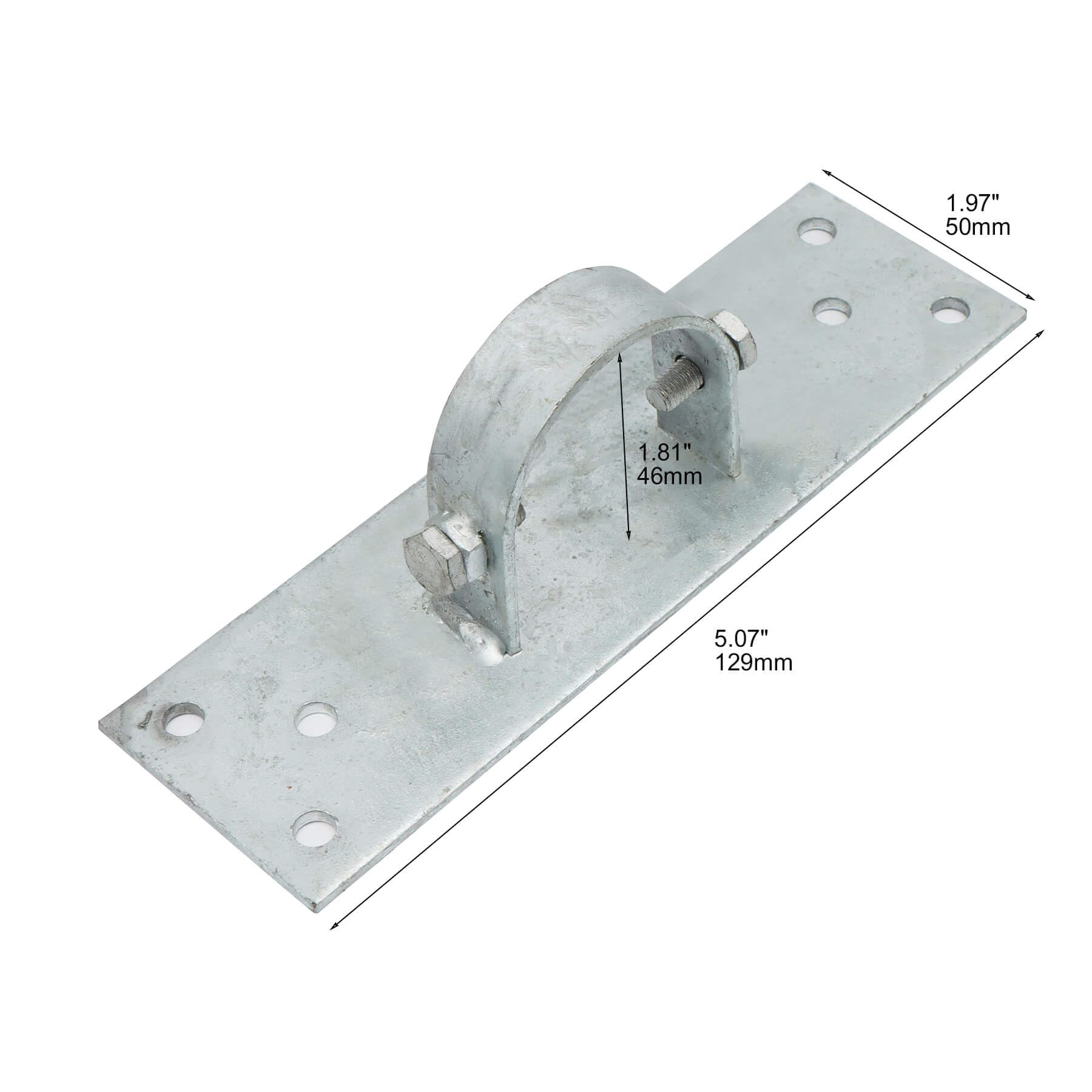 Valla de eslabones de cadena de 1-5/8 pulgadas, soporte de poste de madera a acero, adaptadores de valla de madera a poste de acero, soportes adaptadores (paquete de 4)