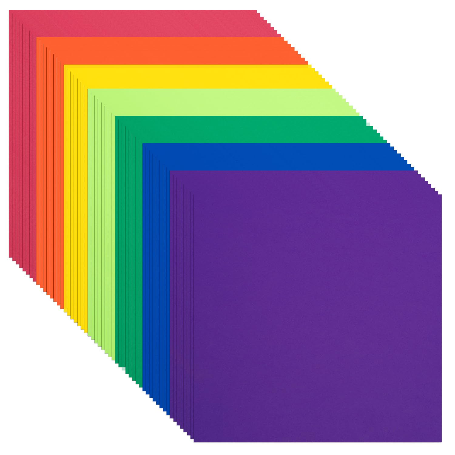 Construction Paper 12 x 12 in,70 Sheet 180 GSM/65 LB Set of 7 Colors