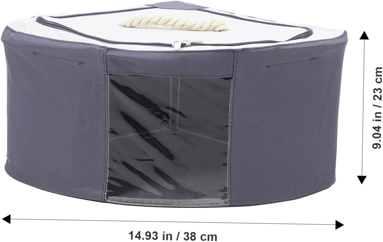 Versatile Corner Storage Box Fan Shaped Organizer with Transparent Window for Home and for Hard to Reach Spaces