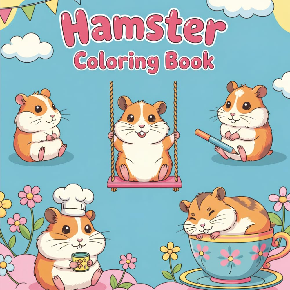 Hamster Coloring Book: Stress Relief Easy and Bold Coloring Book with Charming Hamsters