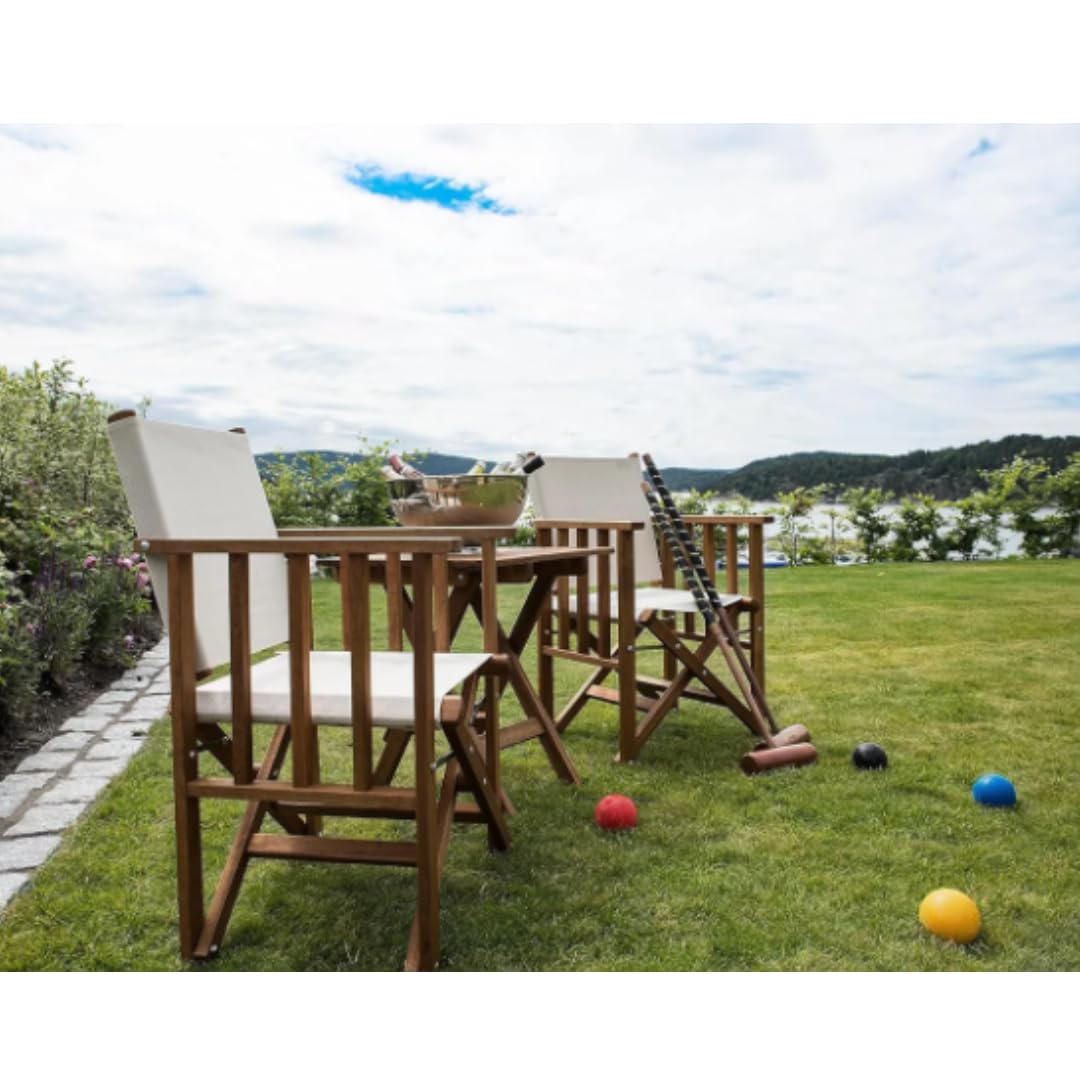 Übergames Hochwertiges Komplettes Garten Krocket Set mit 4 Schlägern aus ECO Holz für Kinder und Erwachsene (2 Längen)