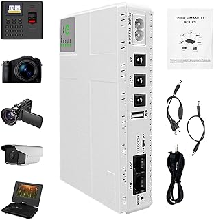 Mini UPS Backup Battery, Portable Uninterruptible Backup Battery, 10400 mA uninterruptible Power Supply DC Backup, Modem Mini Power Supply Speaker Output Battery Pack for LED, Mini UPS Router Adapter