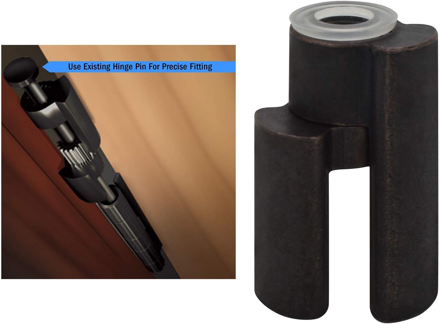 NUK3Y PRODUCTS K3 Door Saver 3 III Hinge Pin Stop for Residential Doors Fits All 3" to 4-1/2" Hinges (Oil Rubbed Bronze)