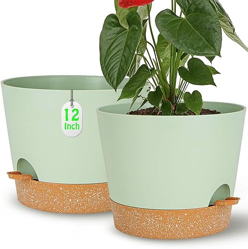Miniatura 10 de SE SUN-E Macetas de riego automático para todas las plantas de interior, macetas de plantas de flores con orificio de drenaje y depósito, maceta de