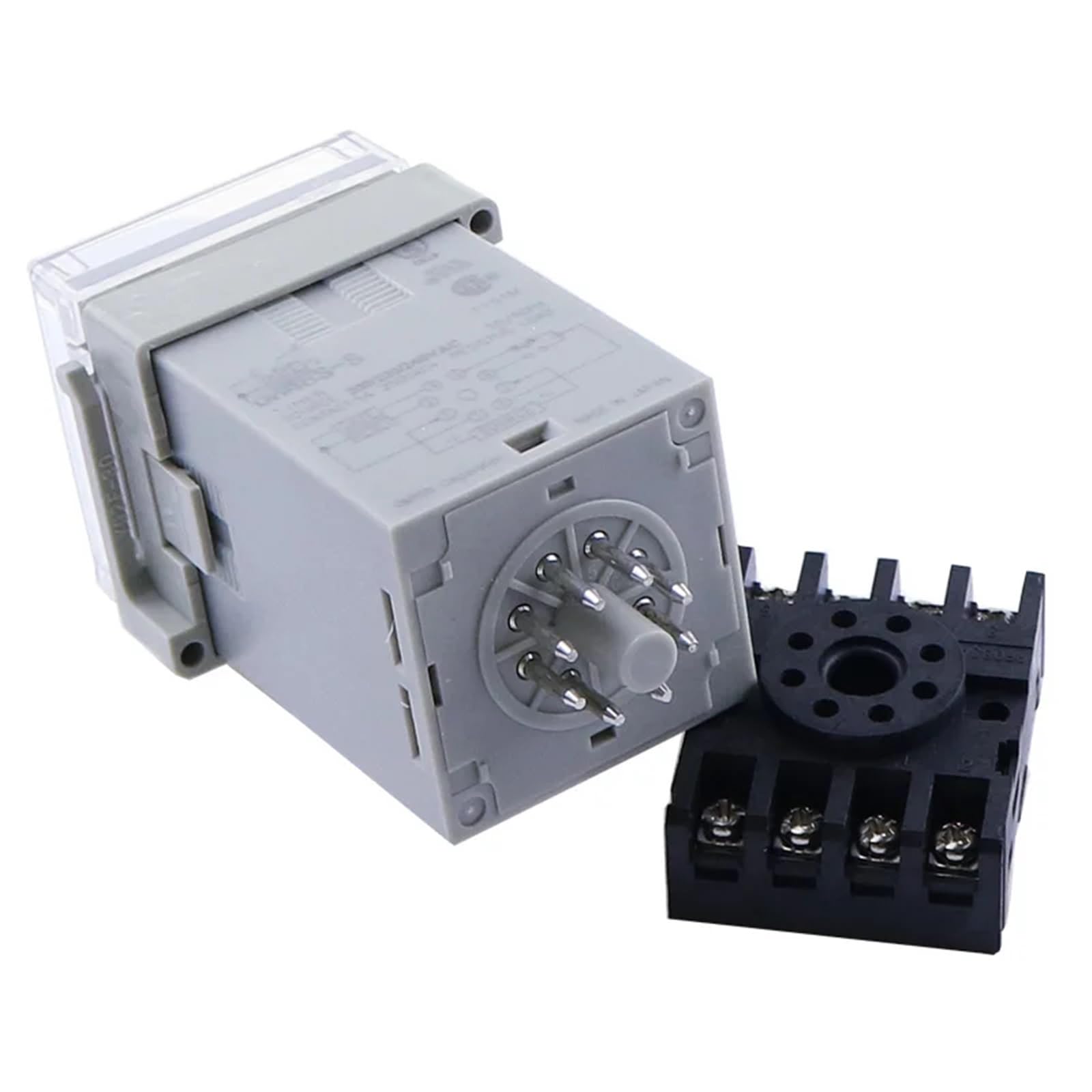 Relè temporizzato DH48S-S Relè temporizzato digitale 0.1S-99H Ore Relè temporizzato digitale 12V 24V 110V 220V con base presa inclusa (Size : DC24V)