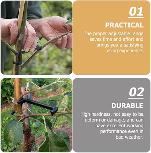 Miniatura 6 de 20 piezas de herramientas de entrenamiento de plantas, esparcidores de extremidades ajustables en ángulo, material seguro de PE para uso en jardín