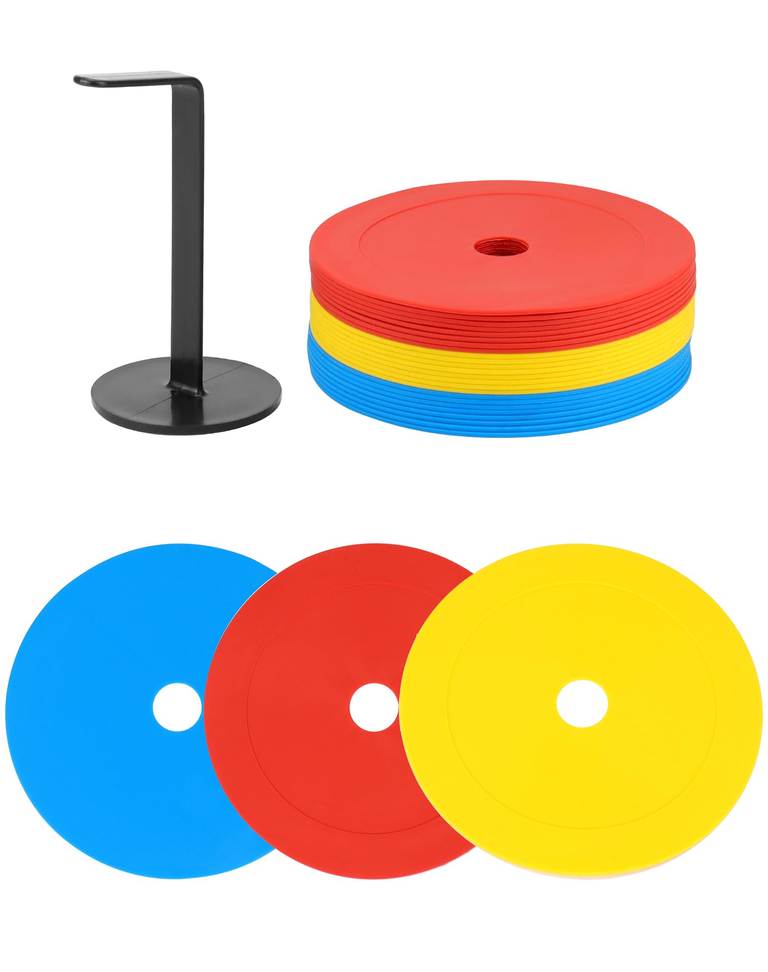 QWORK® Plats cône de marquage, Disponible en 15 cm ou 23 cm - Plot Sport pour Football, Basket, Handball et Plus