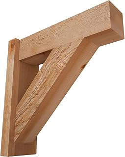6"W x 20"D x 20"H Traditional Block Rough Sawn Outlooker, Western Red Cedar