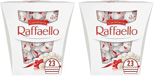 Ferrero Raffaello Pralines, Coconut and Almond Chocolate Gift, Wedding Gifts, Gifts for Women and Men, Coconut Speciality with Coconut Filling and a Whole Almond, Box of 23 (230g) (Pack of 2)