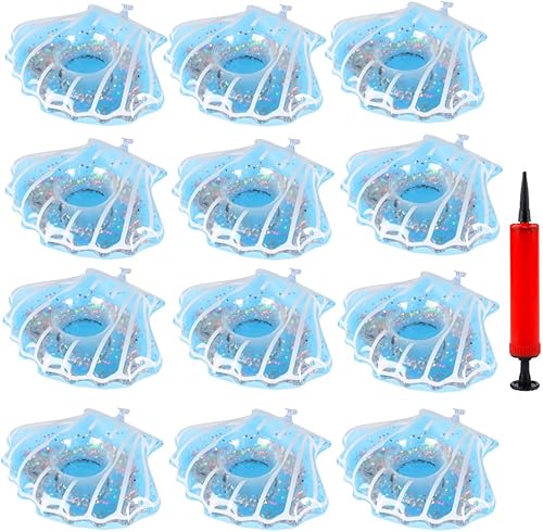 Soporte para bebidas inflable para playa, portavasos flotante, bandeja enfriadora flotante, suministros de fiesta en la piscina con bomba de aire,