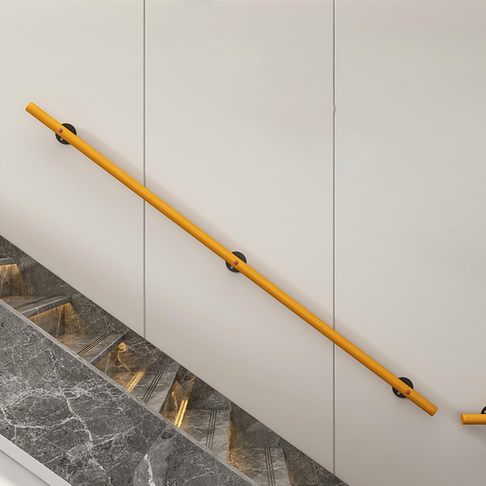 Barandilla de Escalera de Madera Antideslizante para niños y Personas Mayores. Barandilla clásica de Pared para Interiores y Exteriores con Accesorios. Solución Segura para barandillas de es