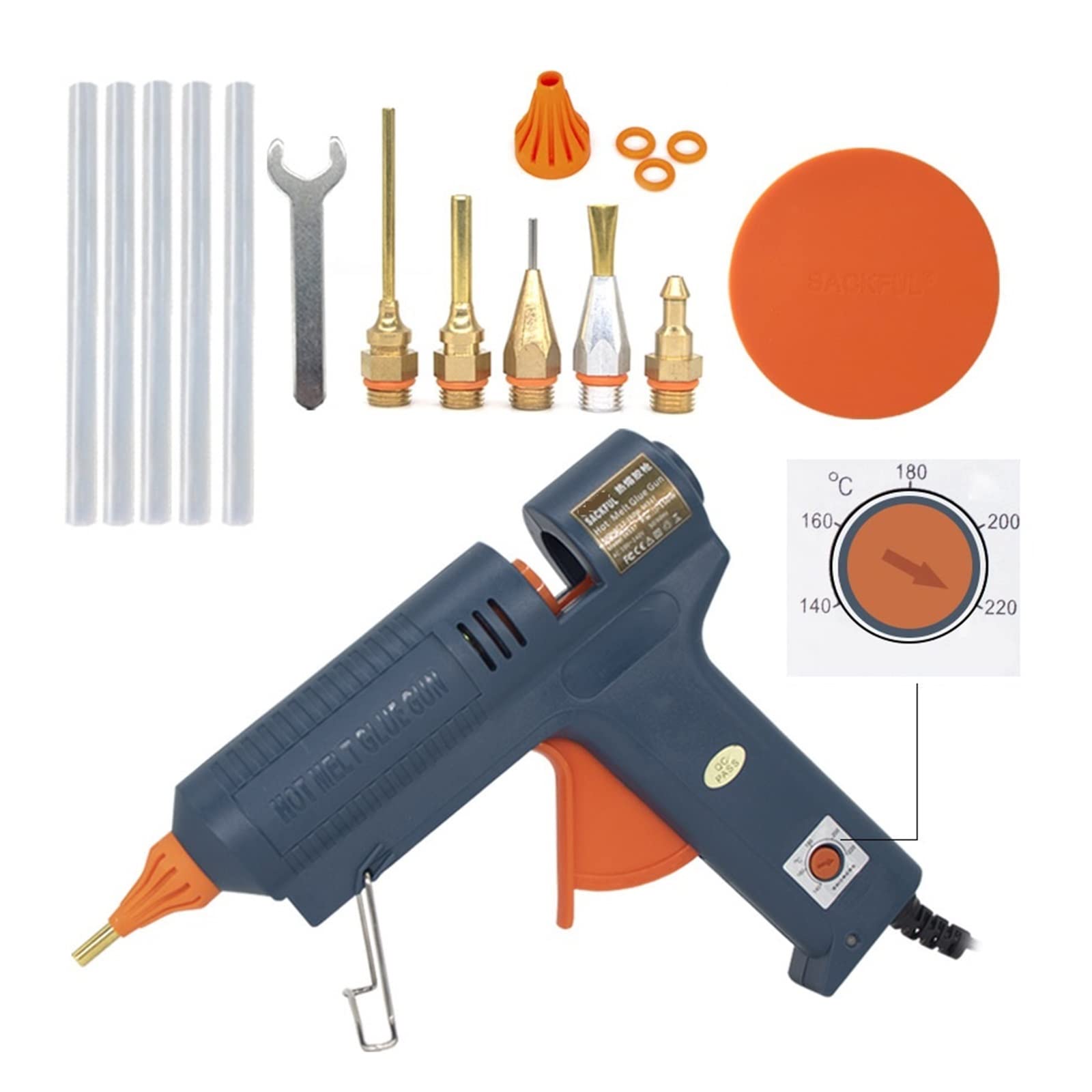 Zestaw pistoletu do klejenia na gorąco 150W pistolet do klejenia na gorąco regulowana temperatura pistolet do klejenia na gorąco do 11mm klej w sztyfcie strona główna naprawa diy narzędzia ręczne pist