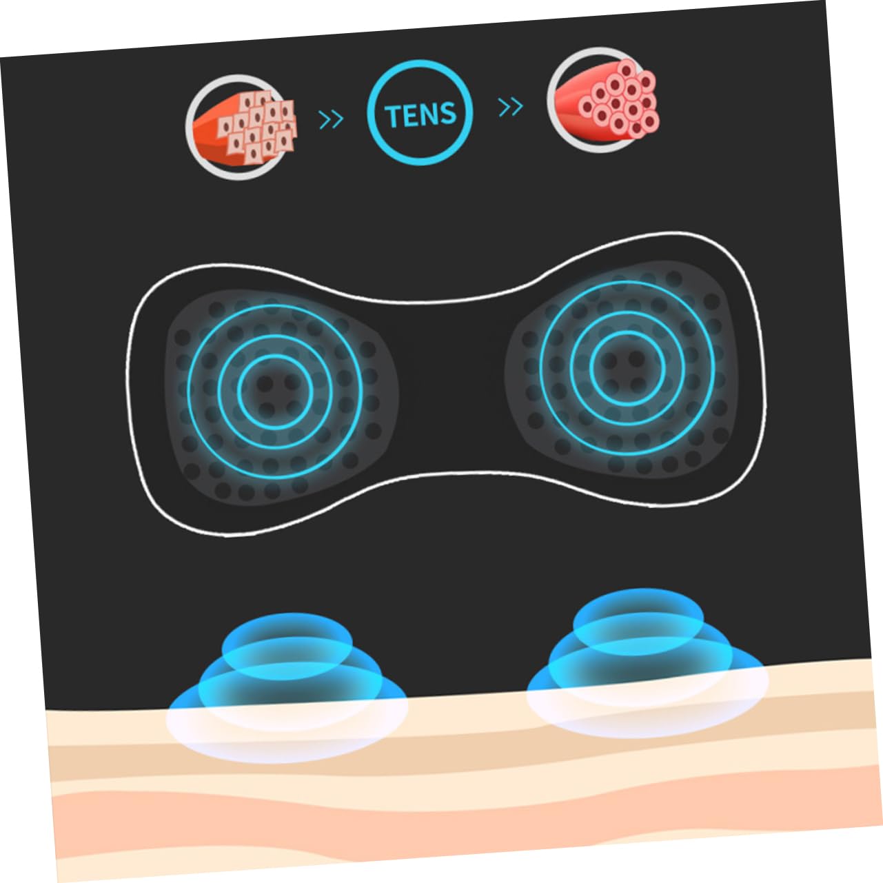 Healvian 3pièces Appareil De Massage Cervical Électrique Rechargeable Autocollant De Massage Intelligent Usb Pour Détente Musculaire Et Fatigue Noir