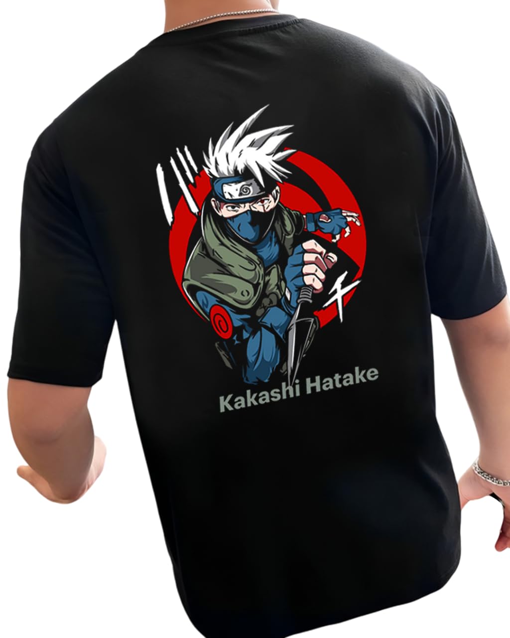 ROYAL DJ FASHIONCotton Back Side Graphic Printed Down Shoulder Half Sleeves Round Neck Casual T-Shirt for Men & Boys (Black-009)