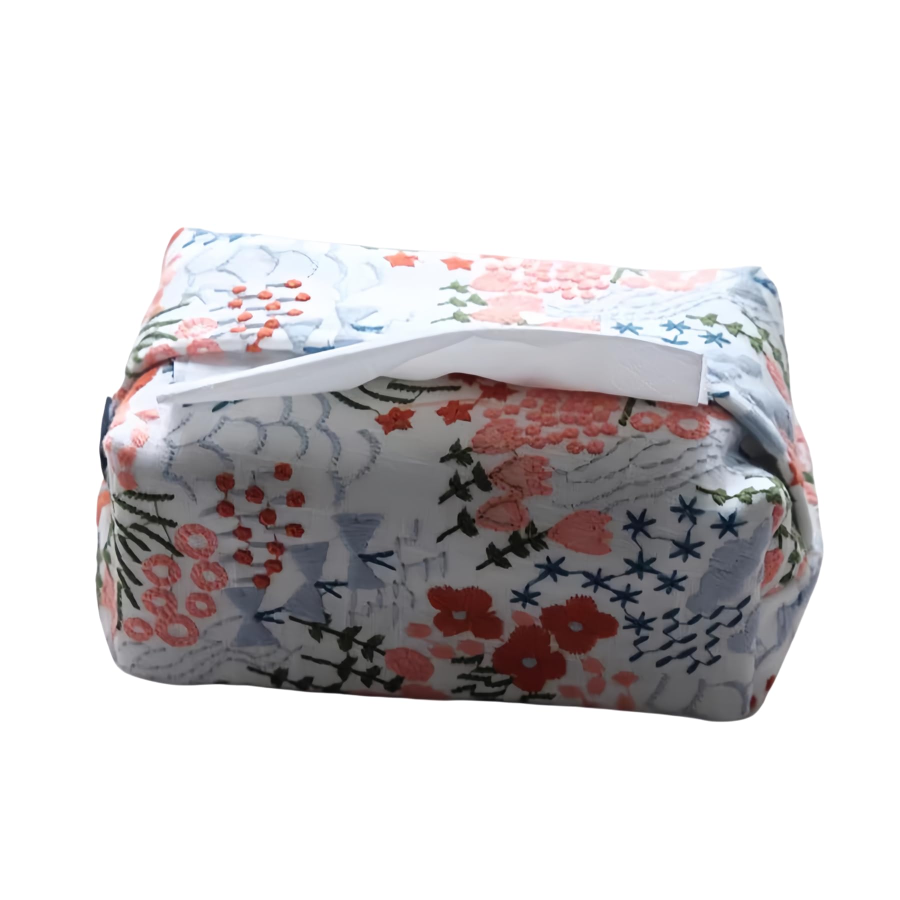 Washable Embroidered Fabric Rectangular Tissue Box Cover Home Decor