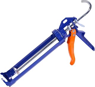 WADFOW WCG4109D No Drip Caulking Gun: 360° Rotary, Smooth Round Rod, Comfort Grip for 10oz Tubes, Blue