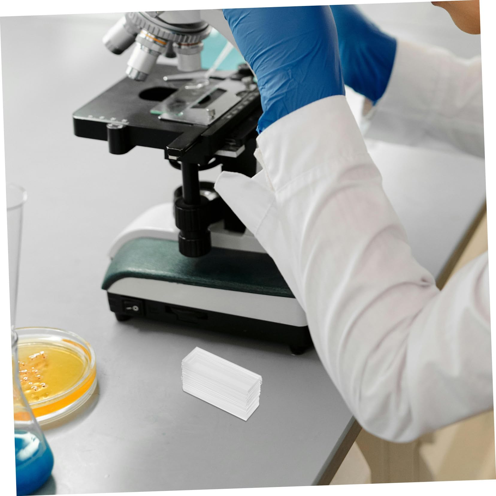 Vorgereinigte Objektträger aus Glas 200 Stück für Mikroskopie | Hohe Transparenz, für Biologieunterricht und Biomedizinische Anwendungen, Zubehör für Proben und Beobachtungen