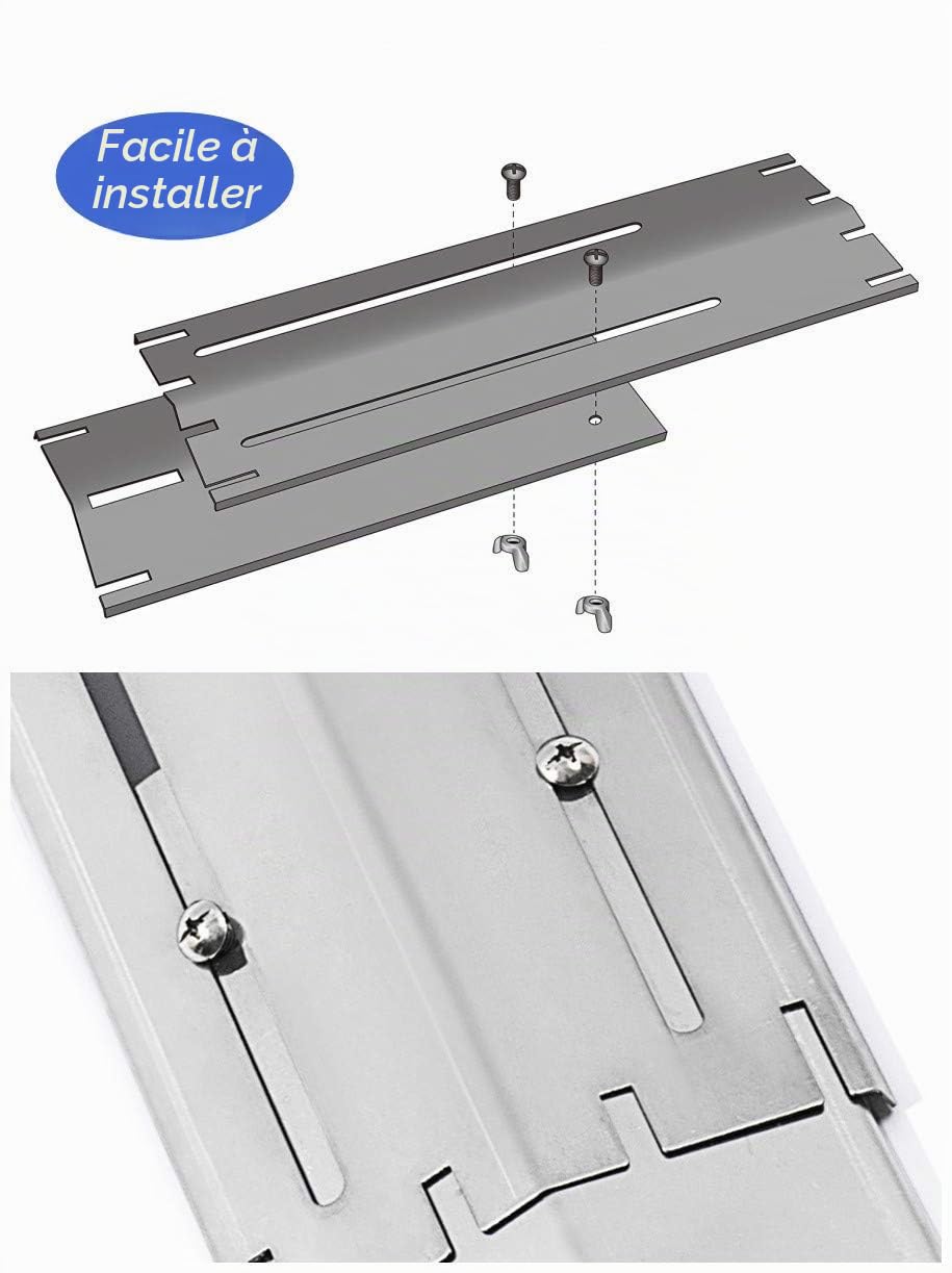 Lot de 4 plaques de Chauffage universelles de Rechange réglables et résistantes en Acier Inoxydable pour Barbecue à gaz, étend de 30,5 cm à 53,3 cm
