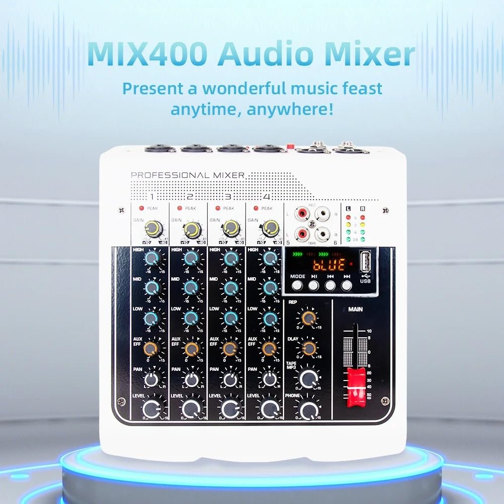 Mixer DJ, Mixer audio for controller DJ a 6 canali Scheda con effetto di ripetizione del ritardo computer registrazione USB