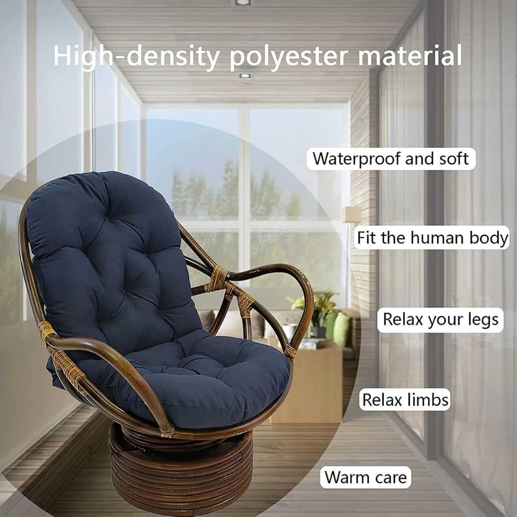 Fauteuil en Rotin Pivotant Coussin pour Fauteuil a Bascule Intérieur Rocker Coussin Pivotant Pad de Remplacement, pour Fauteuil Inclinable en Rotin(#H)