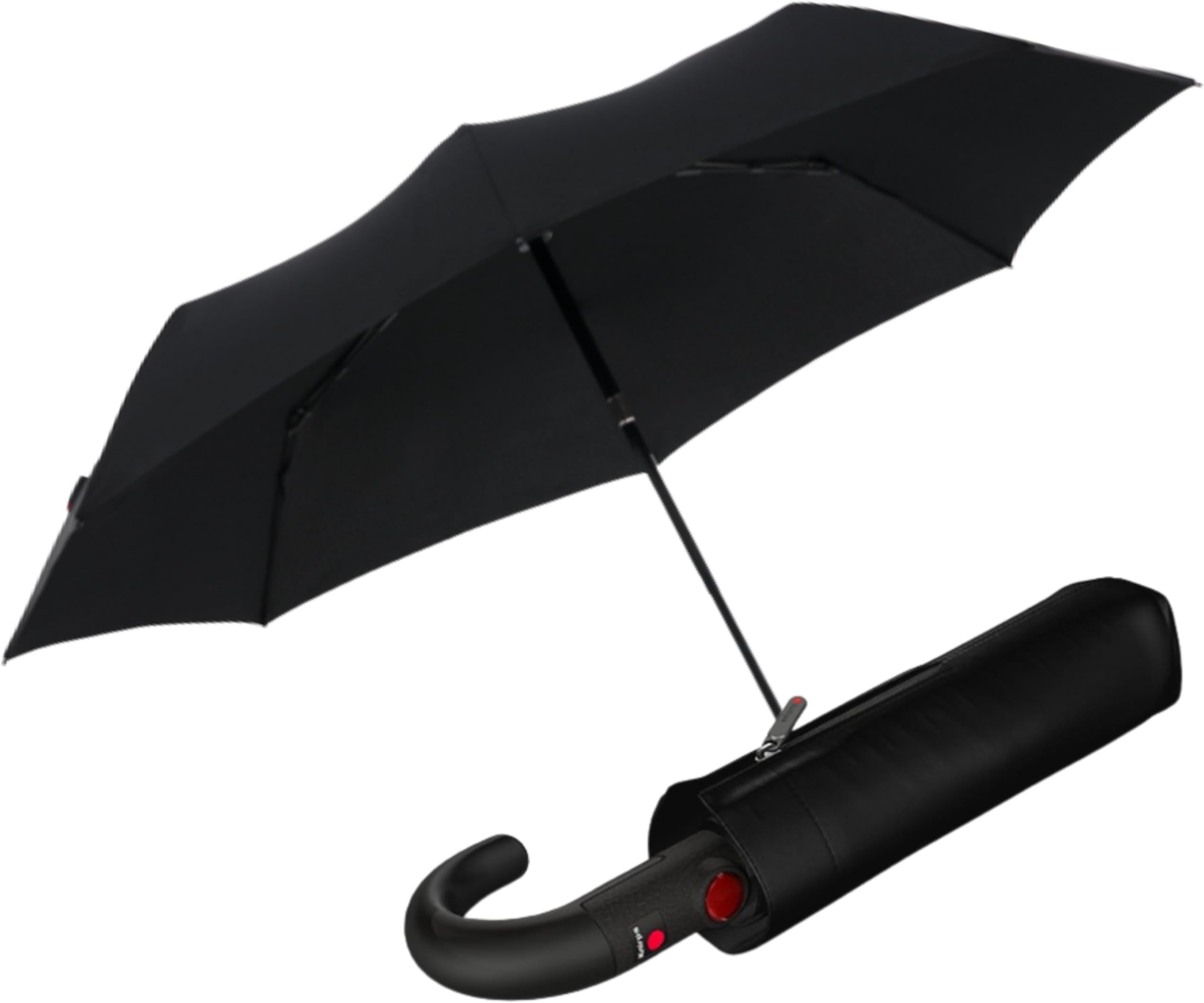 T.260 Medium Automatic Open Close Rain Umbrella with Curved Handle and Carrying Case - Compact Windproof Travel Umbrellas for Adults, 97cm Diamteter