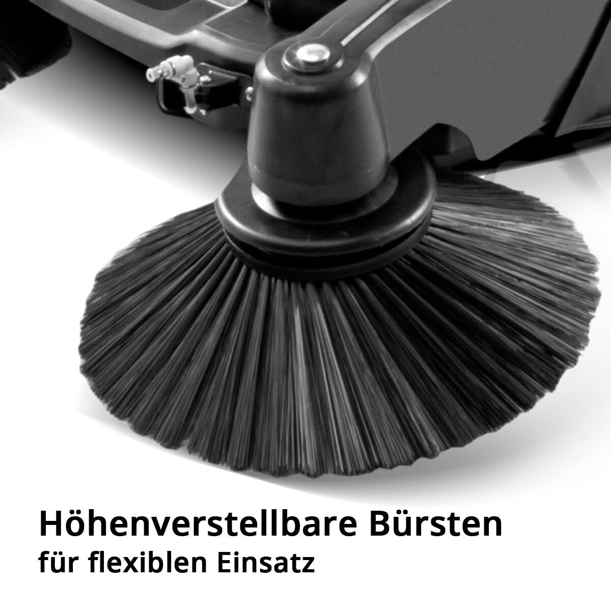 Barredora STAHLWERK SLW-55 ST con anchura de barrido de 1000 mm, capacidad de 55 l y depósito de agua de 5 l, barredora manual/barredora de suelos húmedos para limpieza en seco y en húmedo.