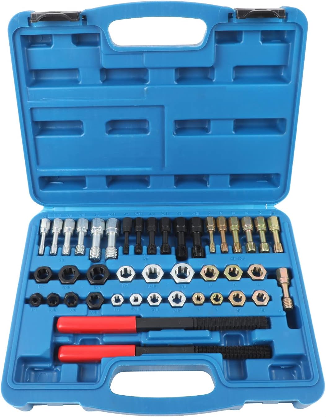 AUTOAND Thread Chaser Set 42PCS Thread Repair Kit, UNC/UNF/Metric Thread Restorer Kit Includes 21 Rethreading Dies, 19 Rethreading Taps & 2 SAE Thread Files
