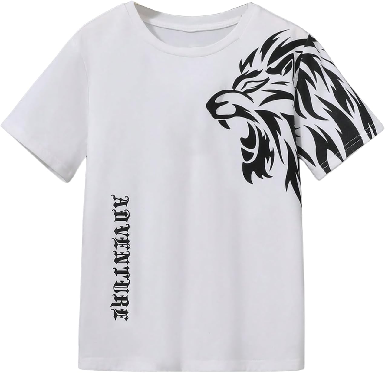 SweatyRocks Boy's Letter Print T Shirts Crew Neck Short Sleeve Graphic Tees Tops