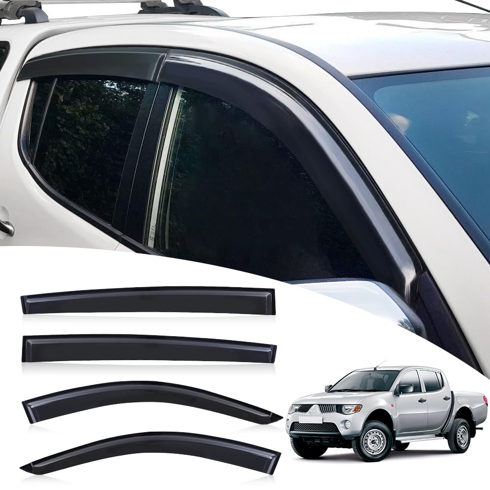 Deflectores de viento para Mitsubishi L200 Triton 2006 – 2014 MK6 MK7 de doble cabina externa, 4 unidades